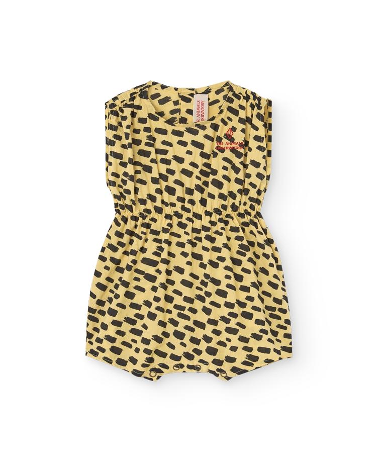 Yellow Animal Boar Short Jumpsuit