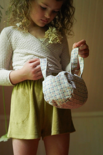 Mini Duffle, Checker Rose Print, Blueberry*