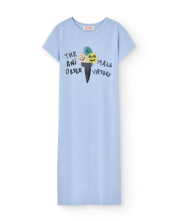 Soft Blue Icecream Gorilla Maxi Dress