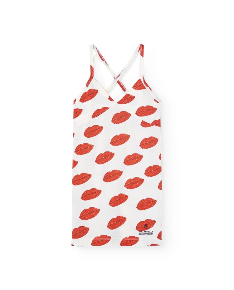White Kissing Otter Mini Dress
