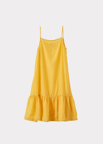 GRAPE GIRL'S SILK SLIP DRESS  - YELLOW