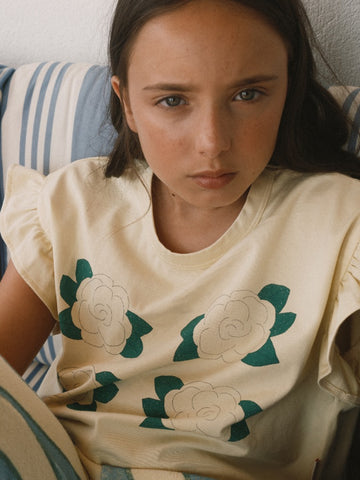 [타이니코튼] 옐로우 플라워 그래픽 크롭 티 SS26-067-K19