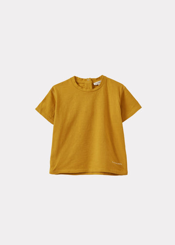 AHIPA BABY COTTON T-SHIRT - OCHRE