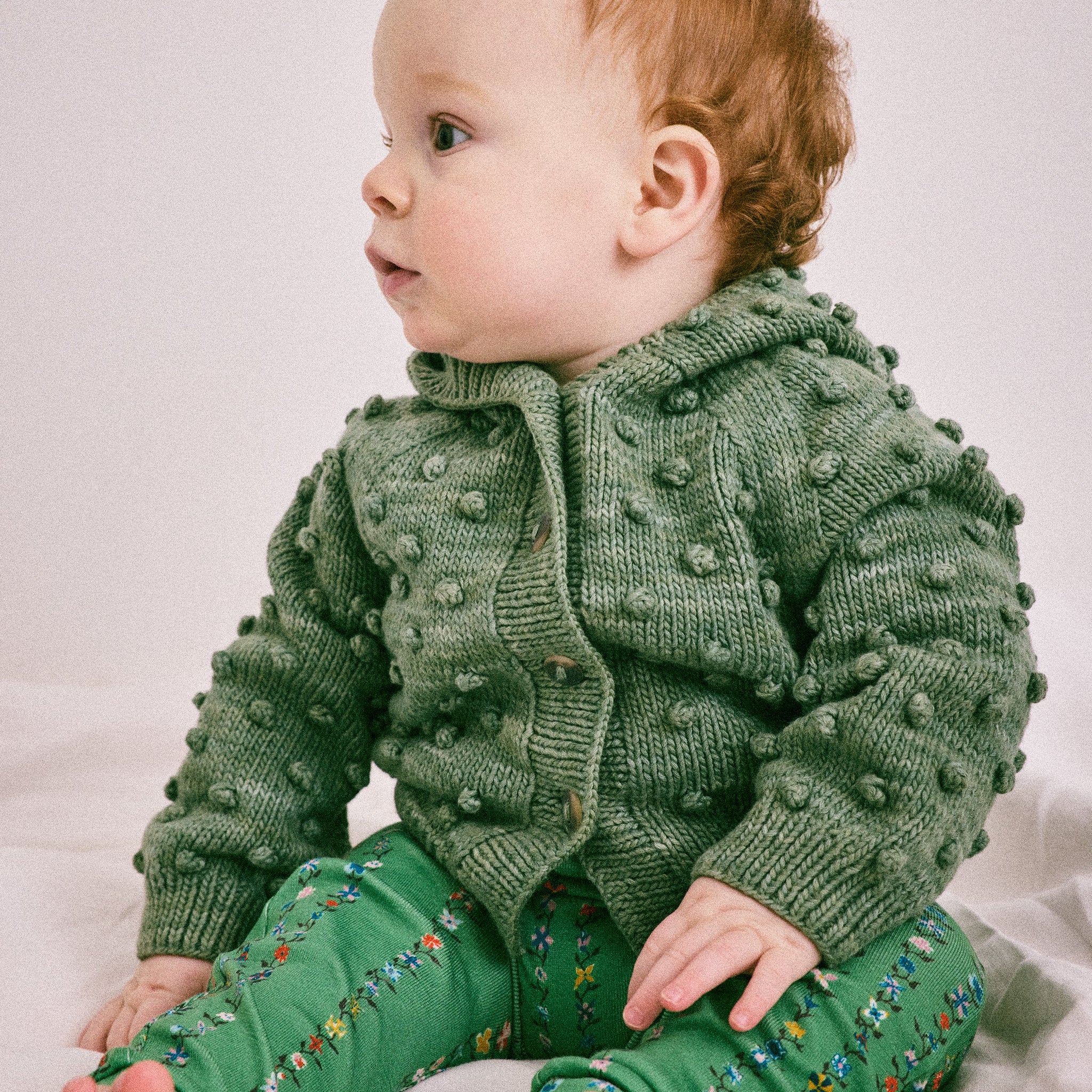 Baby Hooded Popcorn Cardigan
