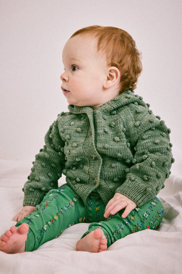 Baby Hooded Popcorn Cardigan