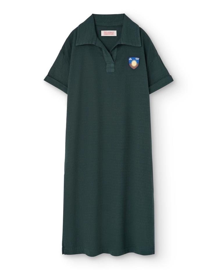 Deep Green Shield Giraffe Maxi Dress