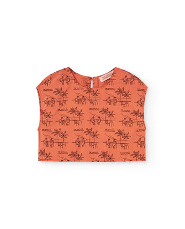 Salmon Drawings Baboon Shirt