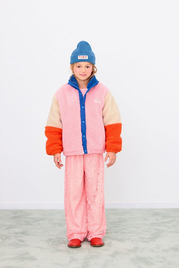 [타이니코튼] 핑크 컬러 블록 폴라 셰르파 자켓 AW25-360-S02