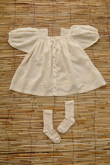 Ivory embroidered long blouse