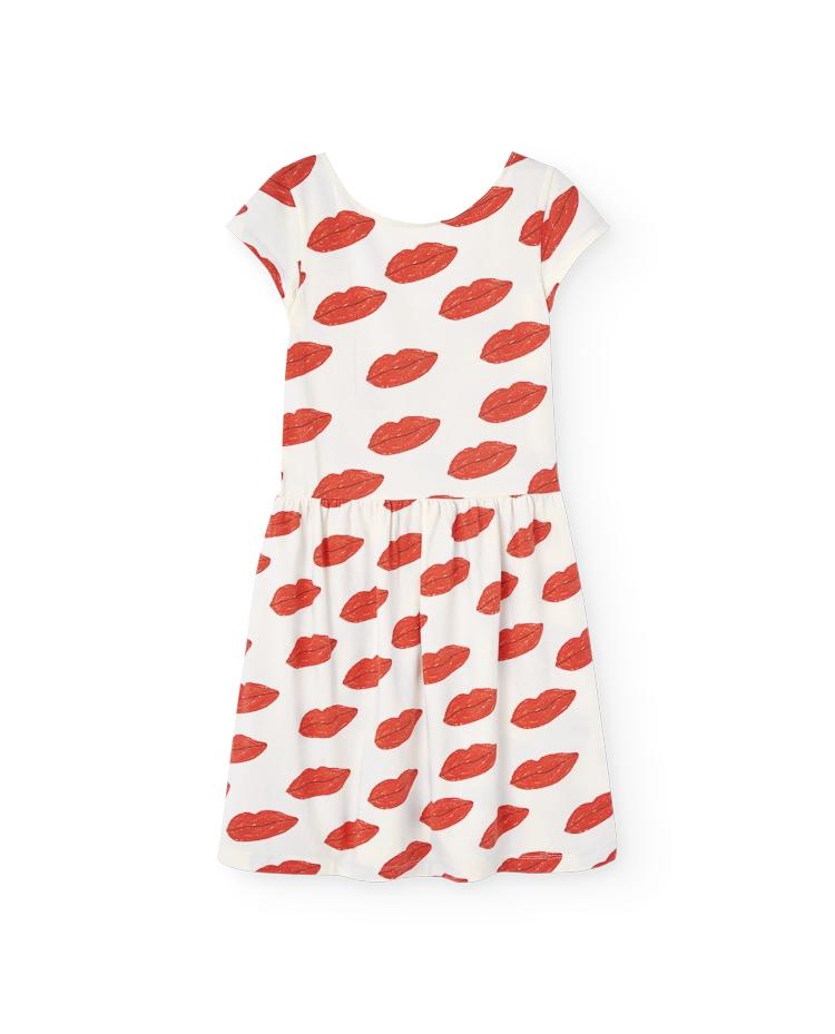 White Kissing Flamingo Midi Dress