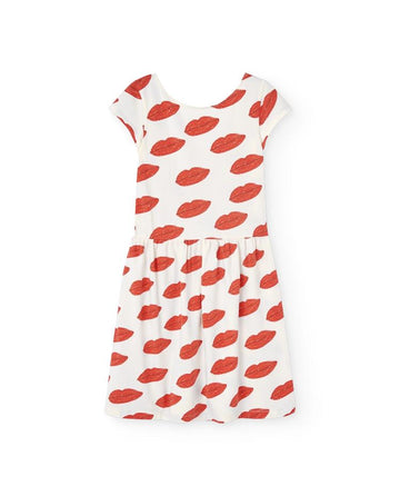 White Kissing Flamingo Midi Dress