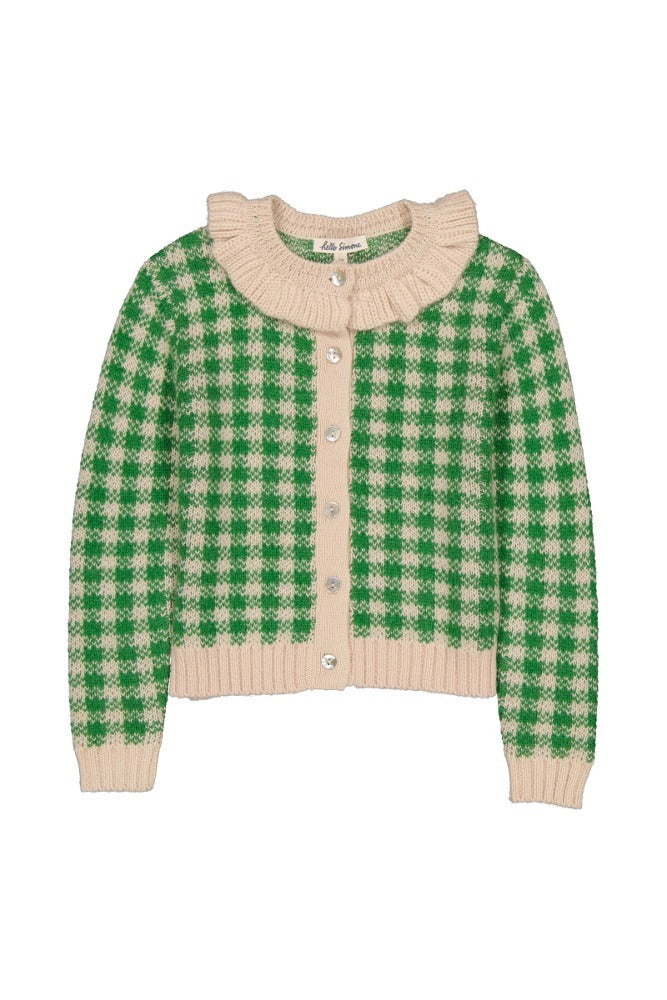 [헬로시모네] 사라 가디건 깅엄 그린 AW24-SARCGG [OL]