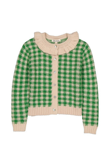 [헬로시모네] 사라 가디건 깅엄 그린 AW24-SARCGG [OL]