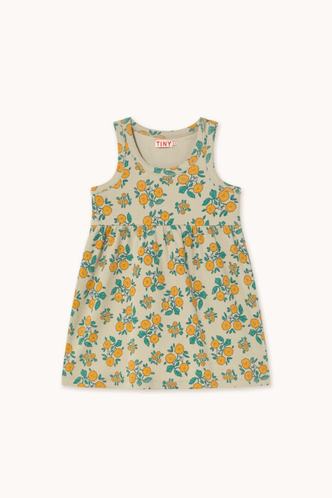 [타이니코튼] 플라워 골지 드레스 다크 바닐라 SS25-044-R01