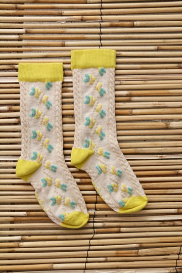 Lemon flower dance socks