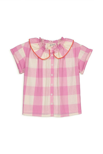 [헬로시모네] 칼리 블라우스 체크 SS25-CARBLCHL[OL]
