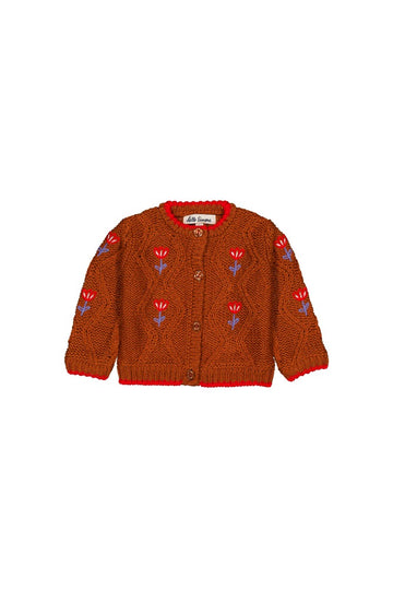 [헬로시모네] 베이비 쥬네트 가디건 케이블 니트 헤이즐넛 AW25-JEACHAZ