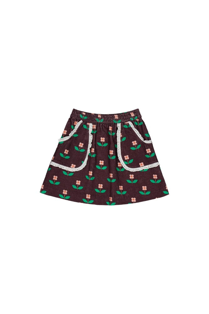 [헬로시모네] 아나벨 스커트 플로라 초콜릿 AW25-ANSKFLC