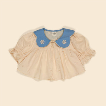 Sula Jacket - Milk Broderie Anglais / Cornflower