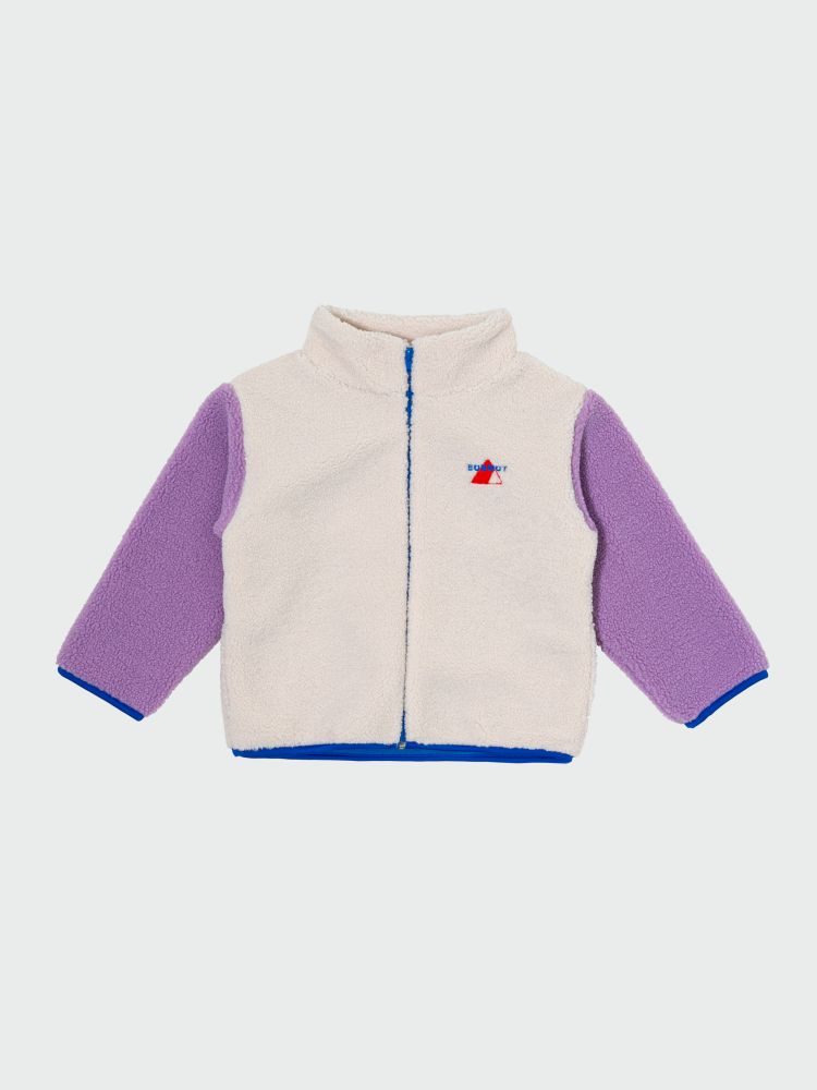 [Kurate X Bonmot] 테디 컬러블럭 후리스 자켓