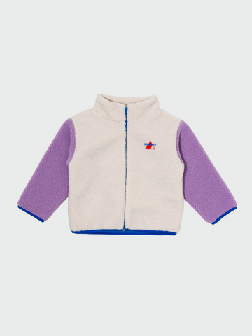 [Kurate X Bonmot] 테디 컬러블럭 후리스 자켓