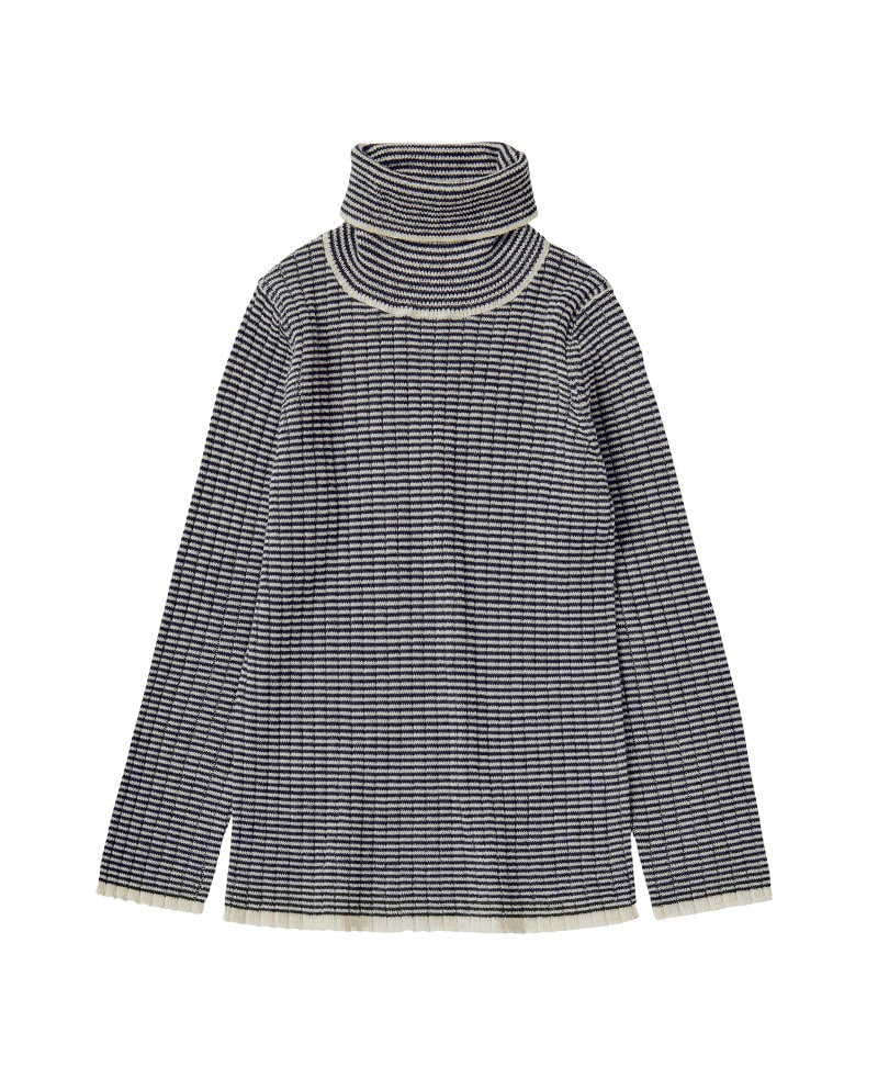 [퍼브 키즈] 롤 넥 블라우스 에크루/다크네이비 0224 AW[OL]