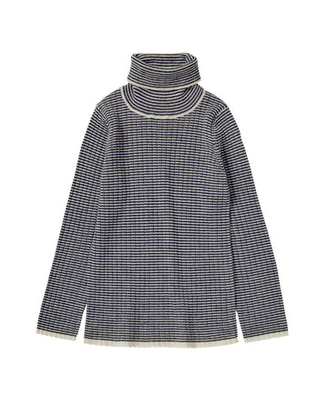 [퍼브 키즈] 롤 넥 블라우스 에크루/다크네이비 0224 AW[OL]