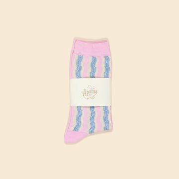 Poppit Stripe Ankle Sock - Cornflower
