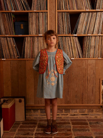 [아폴리나] Cece Smock 드레스 - Tablecheck Marine APOCECCHKA25