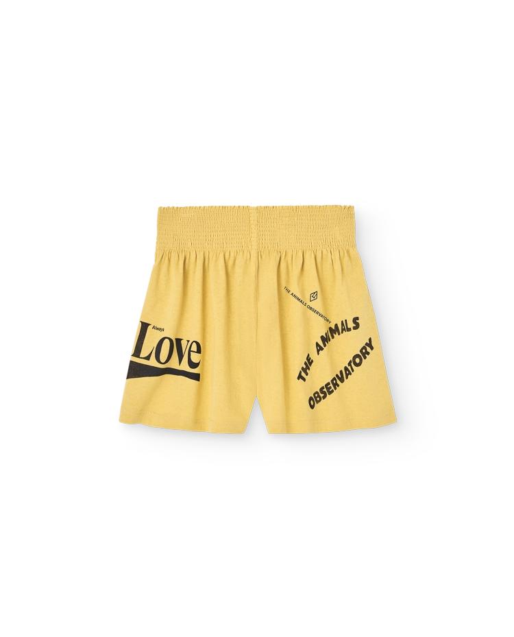 Yellow Love Ostrich Shorts
