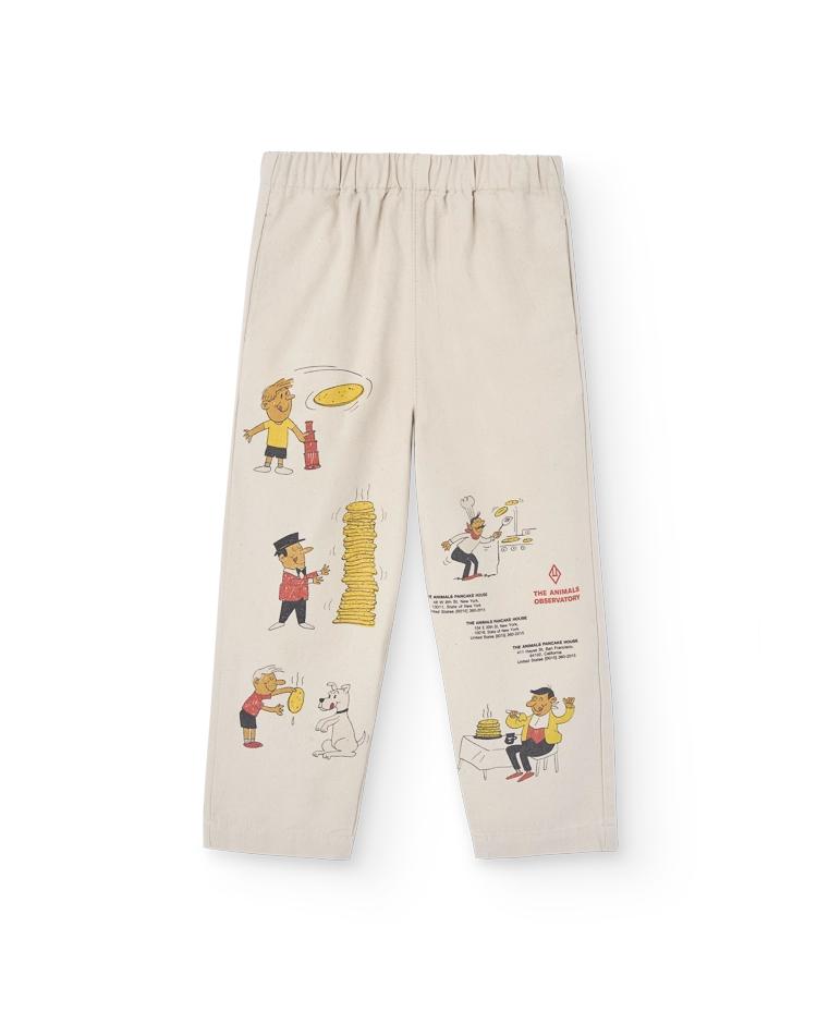 Raw White Comic Elephant Pants