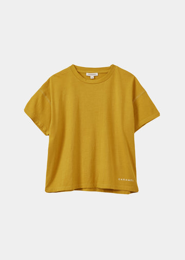 AHIPA CHILDREN'S COTTON T-SHIRT - OCHRE
