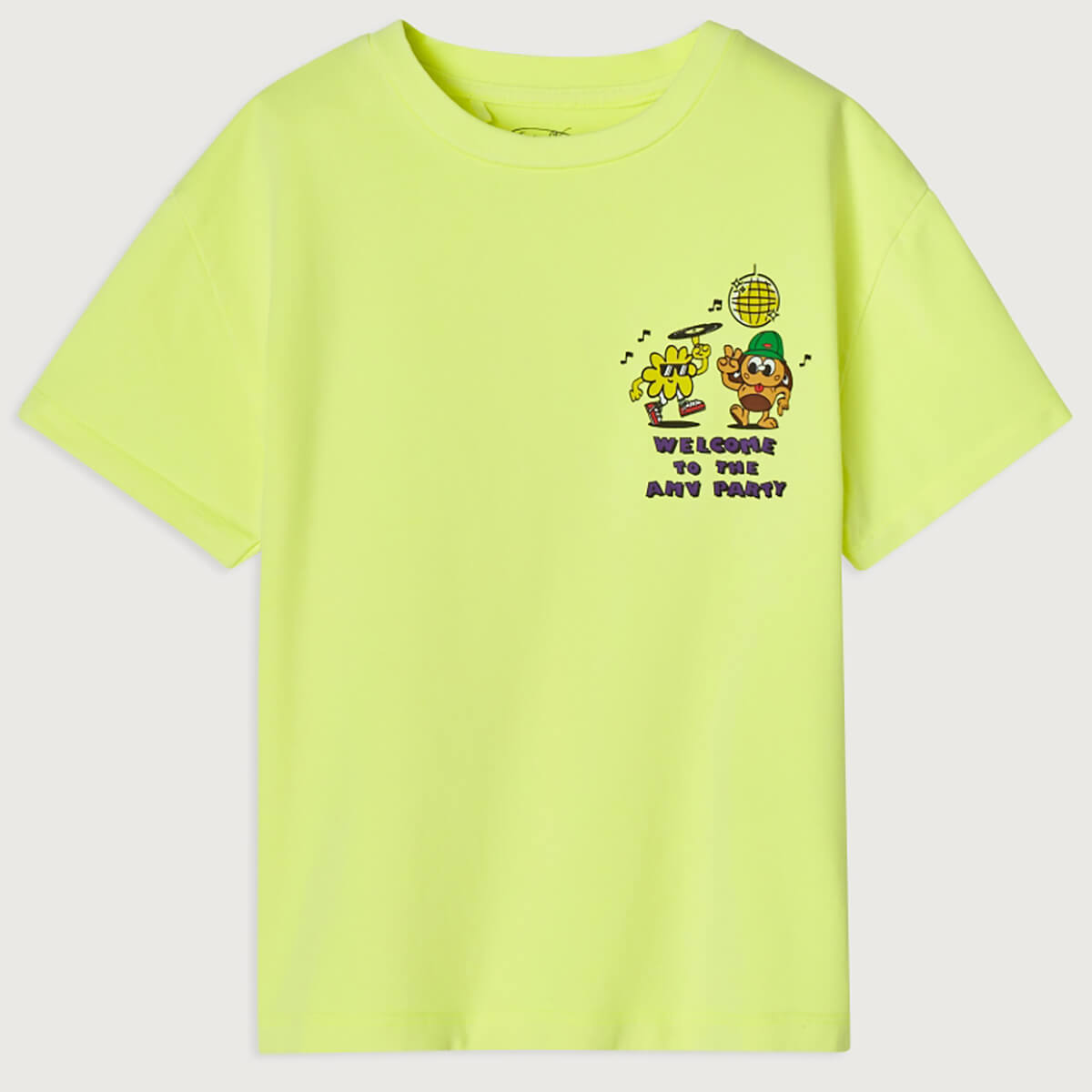 Fizvalley Kid's T Shirt in Neon Yellow by American Vintage