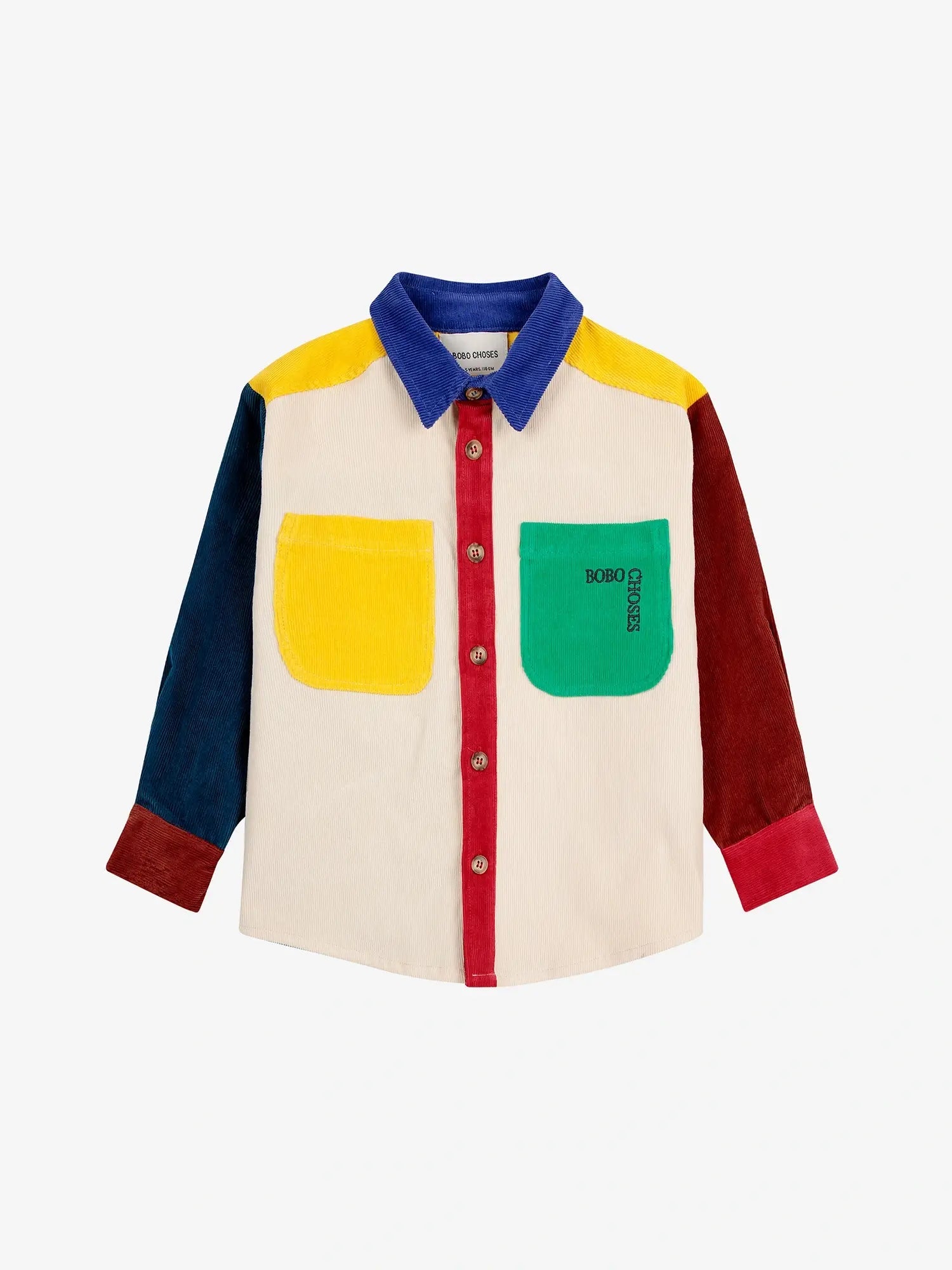 [K*B 24FW 3차] Bobo Square embroidery Color block corduroy shirt