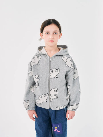 [K*B 24FW 1차] Freedom Bird all over zipped hoodie