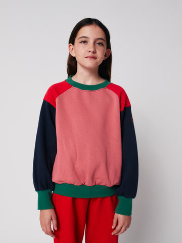 [K*B 25FW 1차] Tic Tac Toe Color Block Sweatshirt Woven Ranglan Sleeve