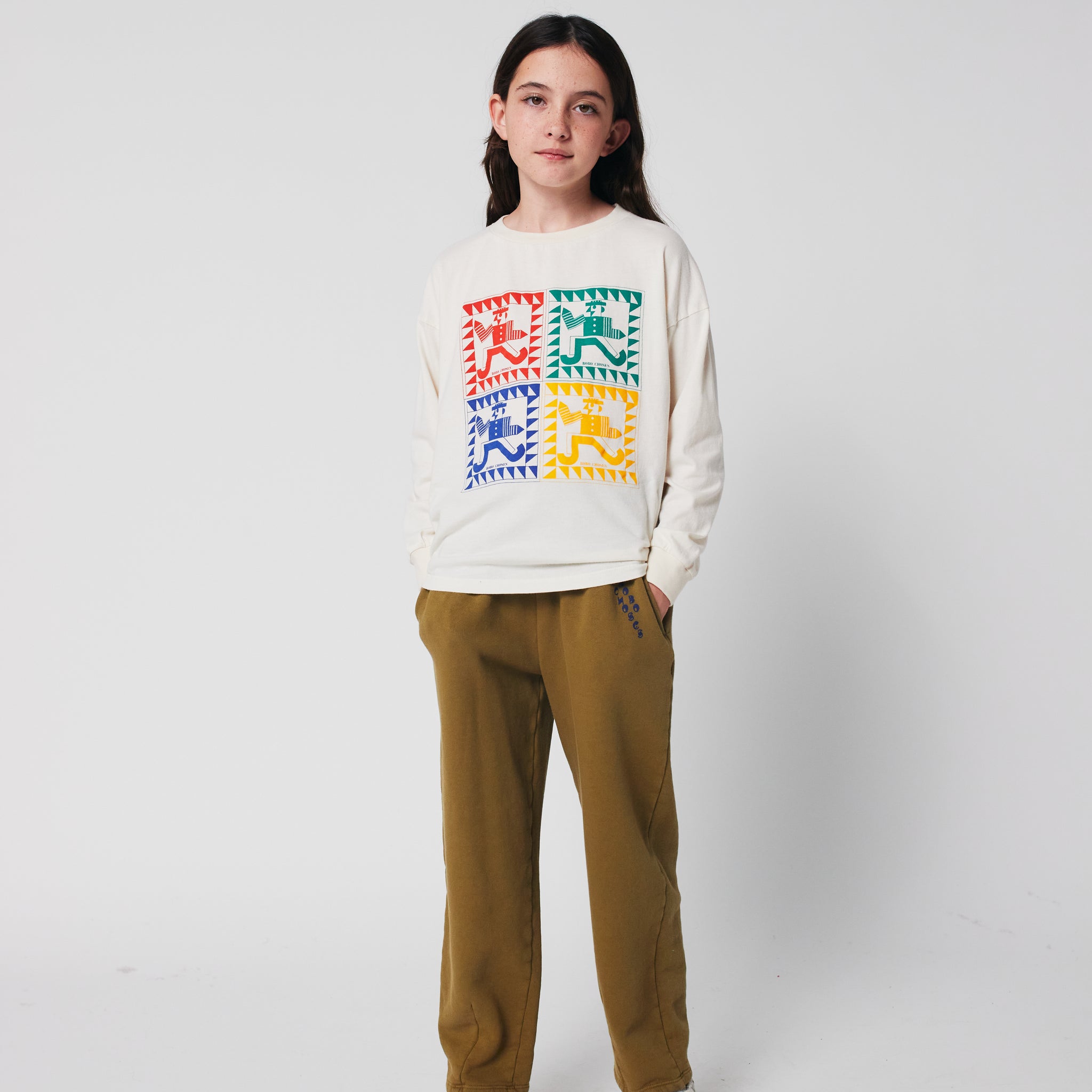 [K*B 25FW 2차] Bobo Choses jogging pants WOVEN JOGGING PANTS KHAKI