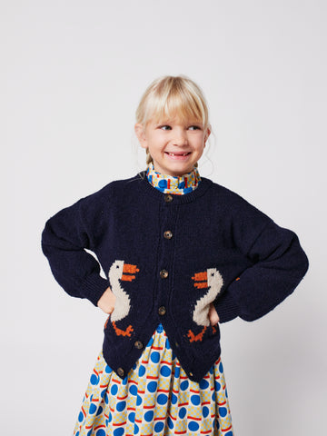 [K*B 25FW 2차] La Oca cardigan WOVEN V NECK NAVY BLUE