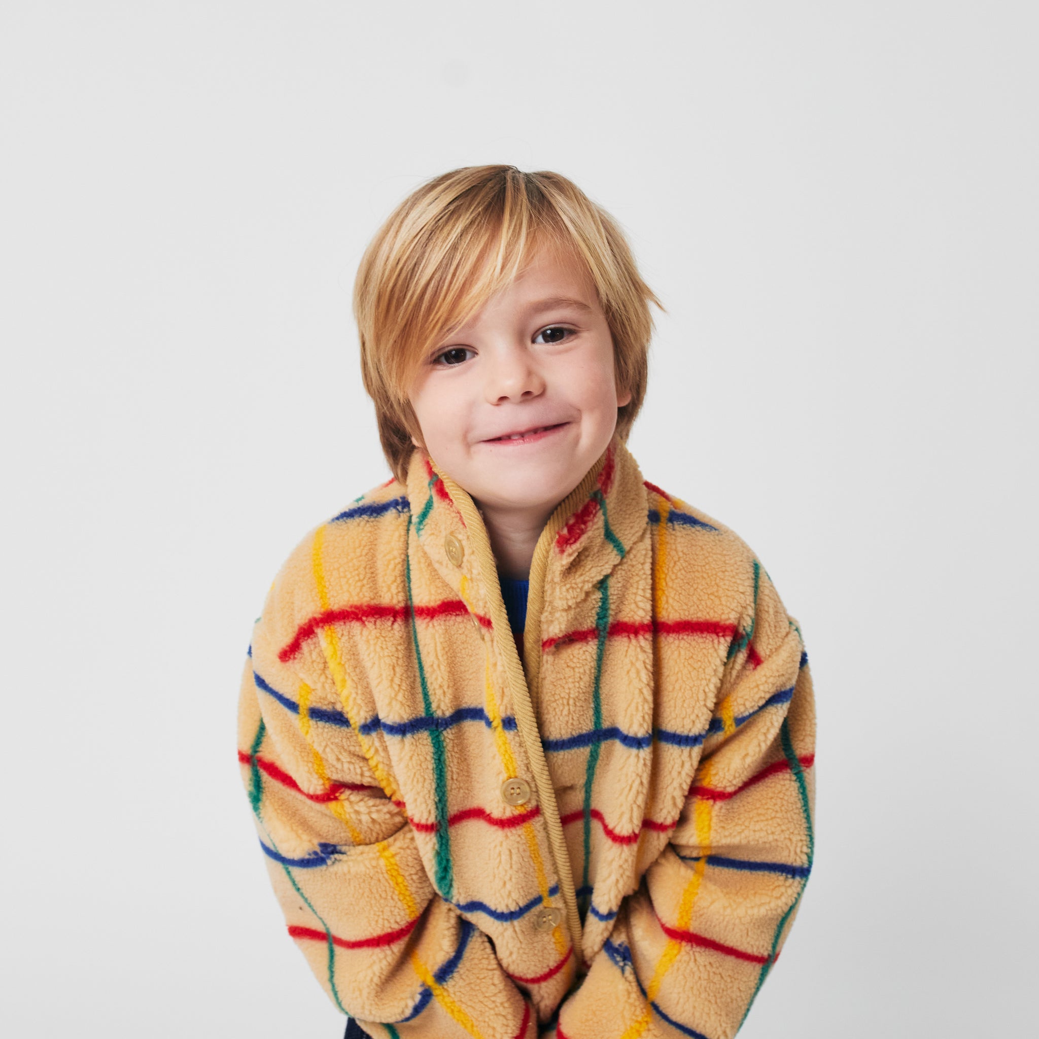 [K*B 25FW 2차] Color stripes sheepskin jacket WOVEN JACKET BEIGE