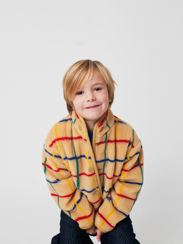[K*B 25FW 2차] Color stripes sheepskin jacket WOVEN JACKET BEIGE