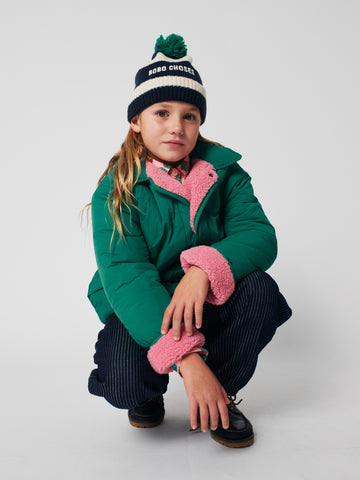 [K*B 25FW 2차] Clover reversible sheepskin jacket WOVEN PADDED JACKET GREEN