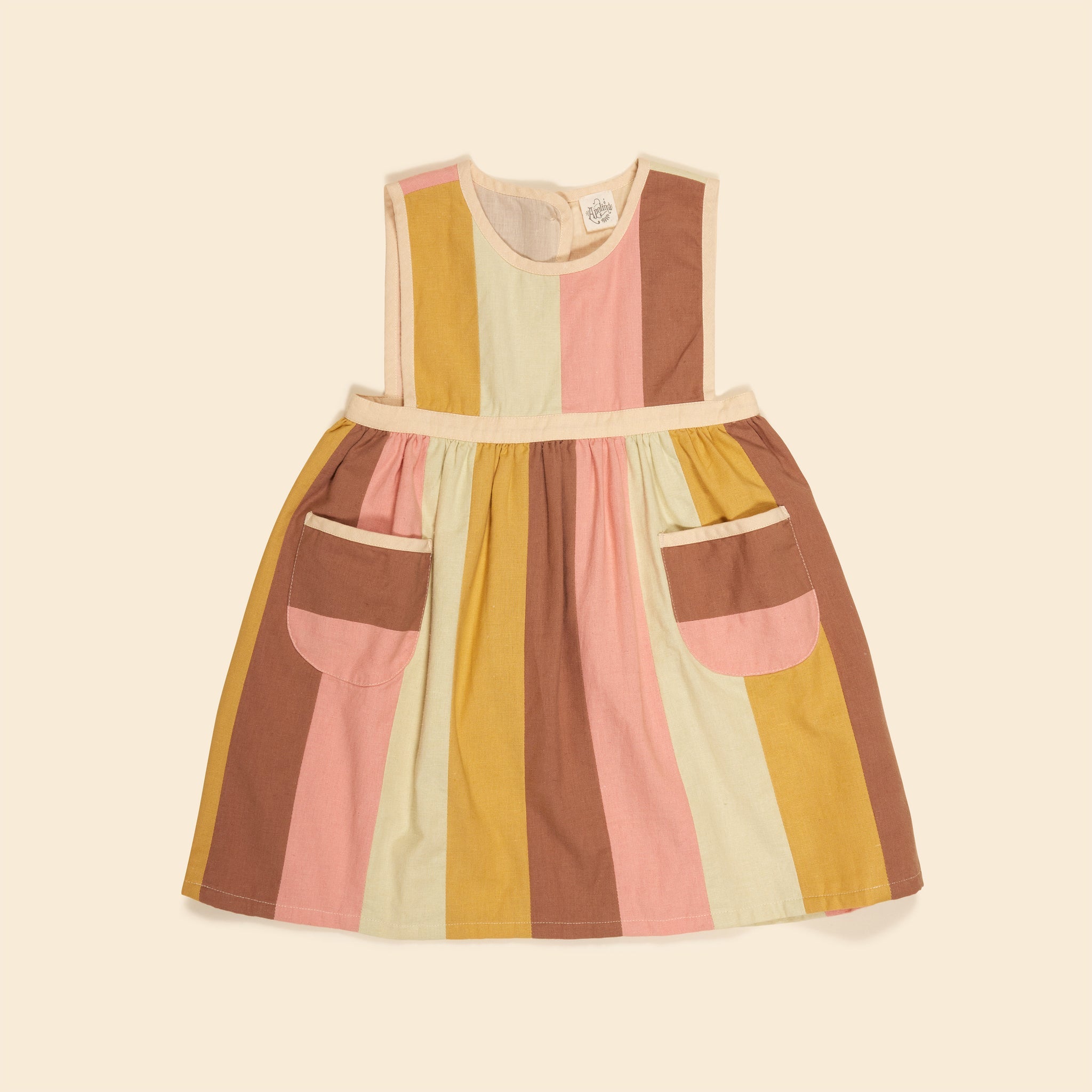 Patchwork Stripe Bibi Pinafore - Multi (EXCLUSIVE)