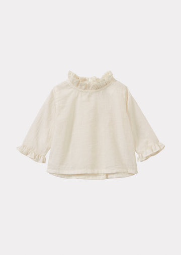 BLOSSOM BABY COTTON VOILE TOP - OFF-WHITE