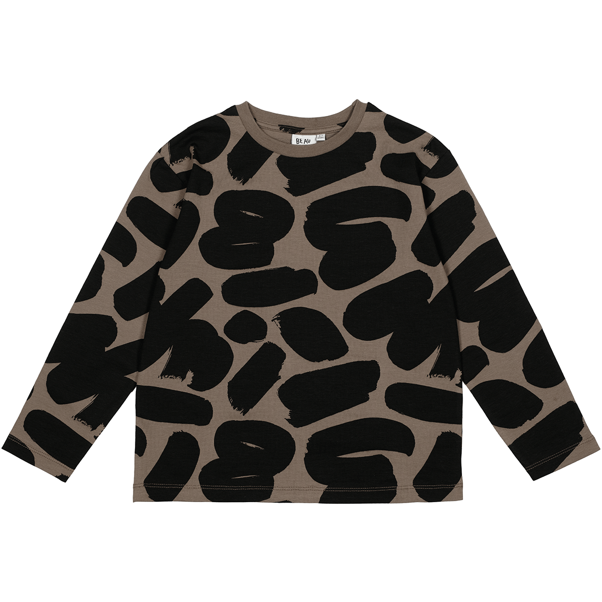 Brushstrokes Long Sleeve T-Shirt in Brown by Beau Loves