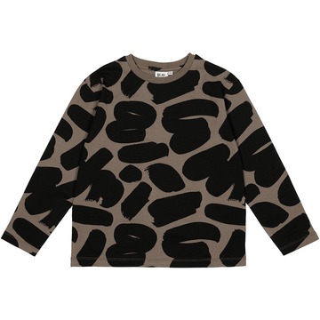 Brushstrokes Long Sleeve T-Shirt in Brown by Beau Loves