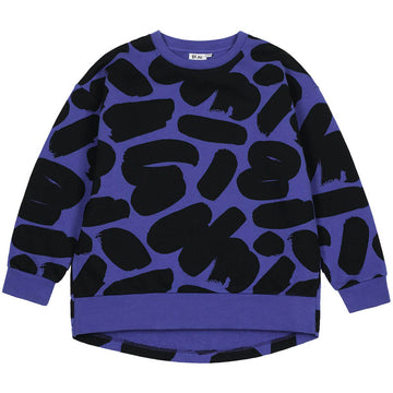 Brushstrokes Relaxed Fit Sweatshirt in Blue by Beau Loves