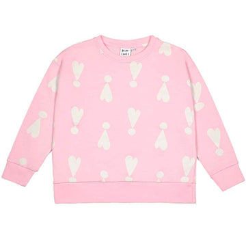 Exclamation Hearts Relaxed Fit Sweatshirt in Rose Pink by Beau Loves