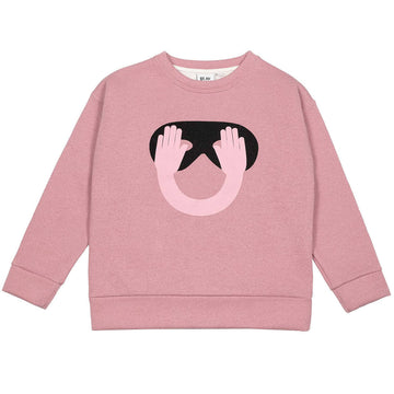 Hide and Seek Relaxed Fit Sweatshirt in Glitter Pink by Beau Loves