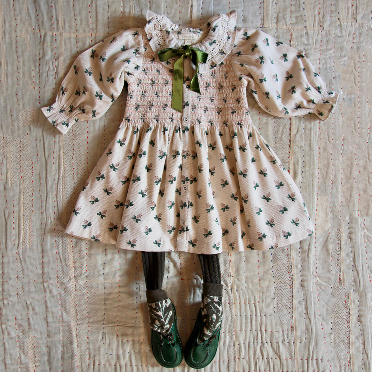 Romantic Long Tunique in Hazelnut Flowers by Bonjour