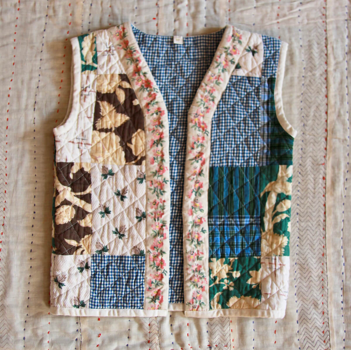 Sleeveless Patchwork Jacket by Bonjour
